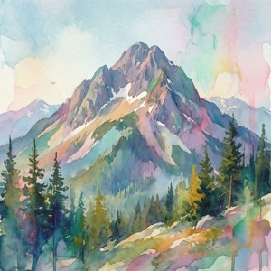 Burke Mountain Watercolor