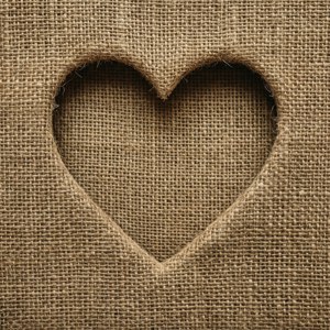 Burlap Heart Cutout
