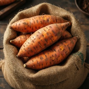 Burlap Yam Pile