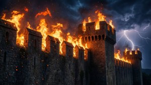 Burning Castle Wall