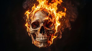 Burning Fire Skull