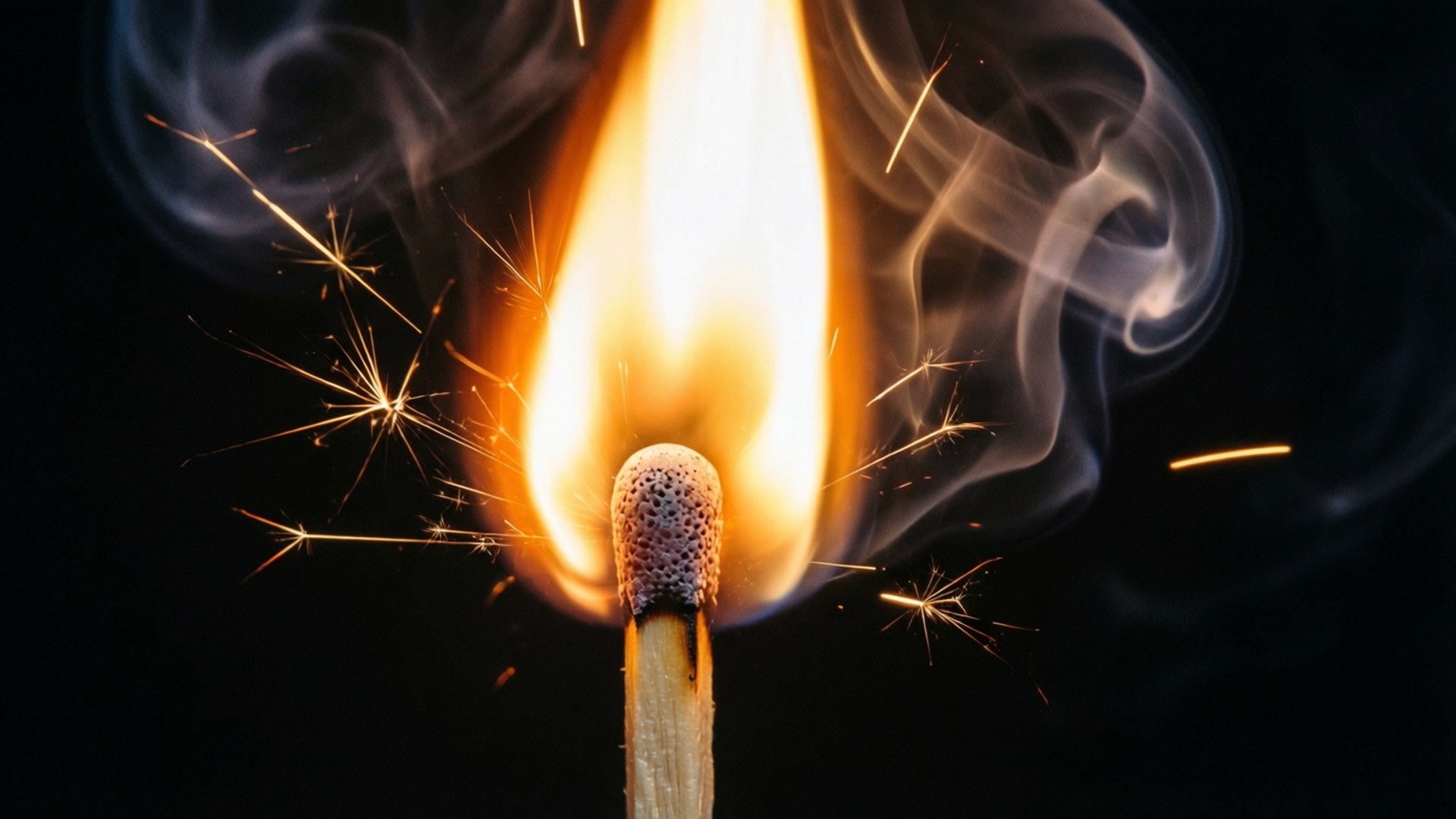 Burning Match Flame by Wallpapers.art Studio