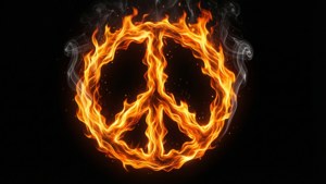 Burning Peace Sign
