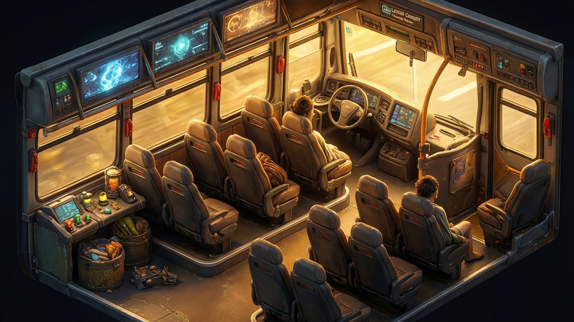 Bus Interior View by Wallpapers.art Studio