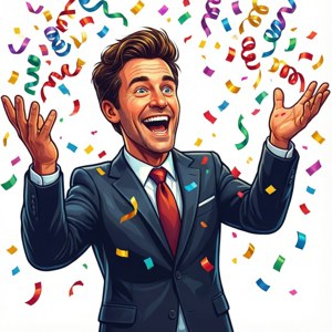 Businessman Confetti Celebration