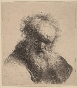 Bust of an Old Man with Flowing Beard and White Sleeve