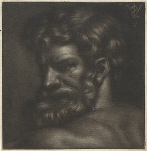 Buste van een man met baard, naar links