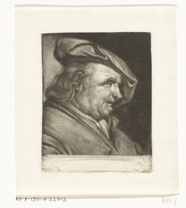 Buste van een man met een schildersmuts op het hoofd