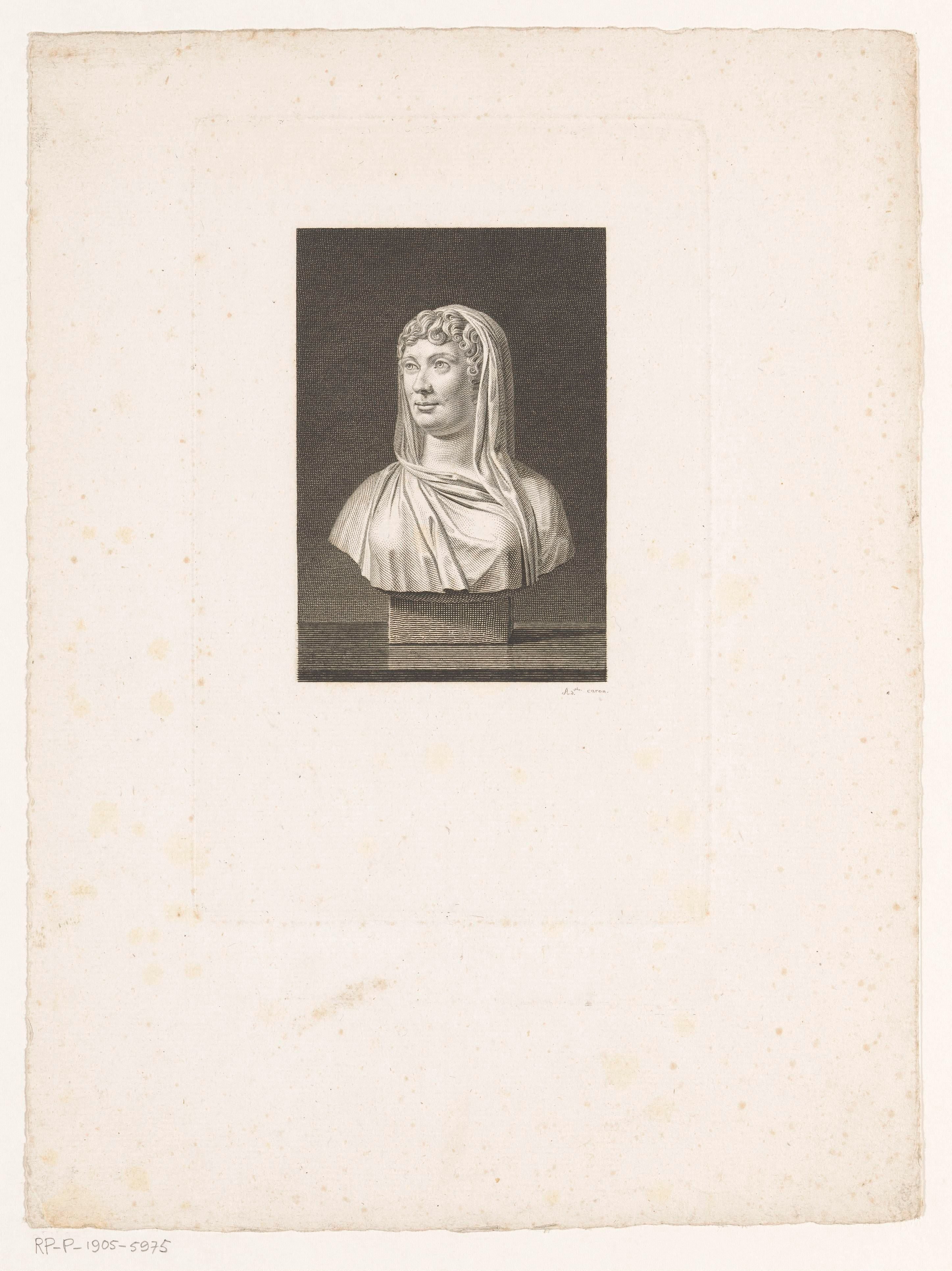 Buste van een onbekende vrouw by Adolphe Alexandre Joseph Caron