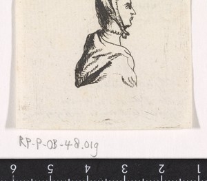 Buste van jonge vrouw, naar rechts