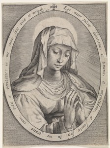 Buste van Maria, in ovaal