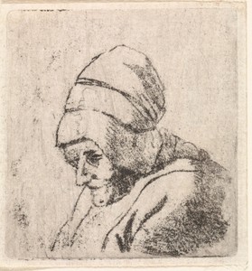 Buste van oude vrouw