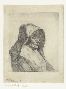 Buste van vrouw met muts