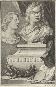 Bustes van Gerard de Lairesse en Albert Flamen
