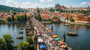 Bustling Day on Charles Bridge