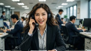 Busy Secretary on Phone