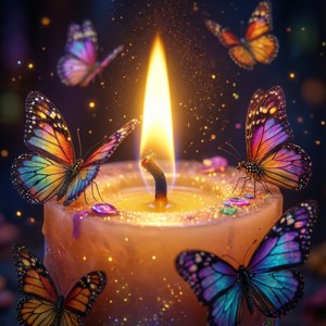 Butterflies and Candle Glow