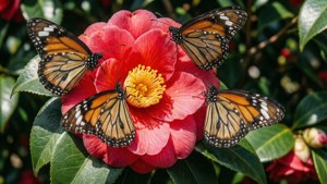 Butterflies on Camellia