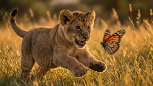 Butterfly Chase at Dusk