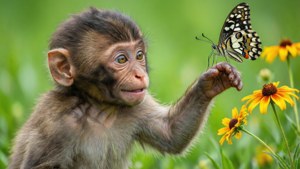 Butterfly Chase Macaque
