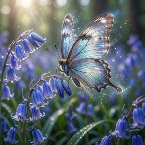 Butterfly Over Bluebells
