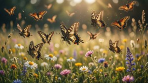 Butterfly Swarm at Golden Hour