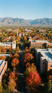 BYU Campus Autumn Aerial