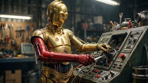 C-3PO Repairing Ship