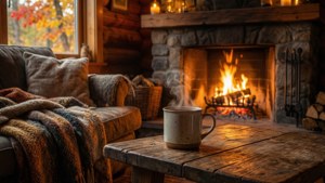 Cabin Fireplace Glow
