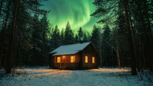 Cabin in Green Glow