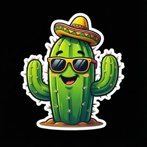 Cactus Sombrero Sticker
