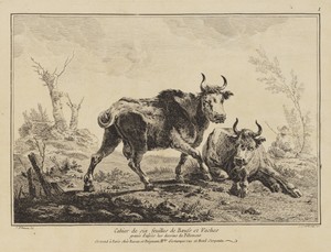 Cahier de Six Feuilles de Boeufs et Vaches