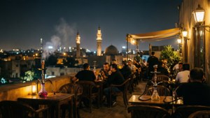 Cairo Rooftop Night Cafe