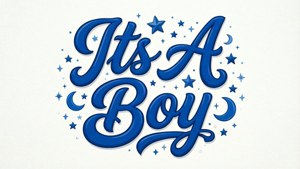 Calligraphy Boy Announcement