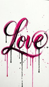 Calligraphy Pink Drip Love