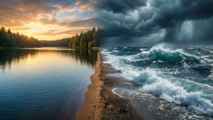 Calm vs Stormy Water
