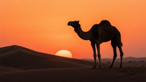 Camel at Sunset