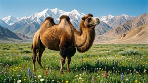 Camel in Flower Meadow