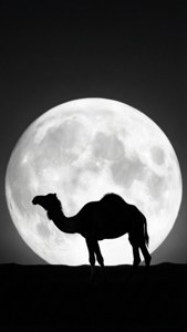 Camel Silhouette Moon