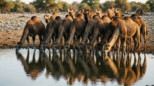 Camels at Waterhole