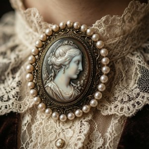 Cameo Pearl Brooch