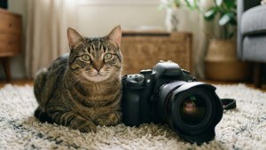 Camera and Cute Cat