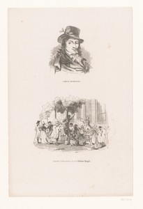 Camille Desmoulins spreekt in de tuin van het Palais-Royal