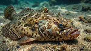 Camouflaged Flounder on Sand