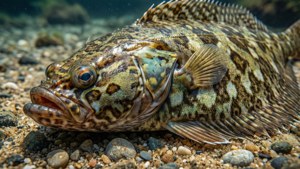 Camouflaged Flounder on Sand