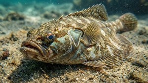 Camouflaged Flounder on Sand