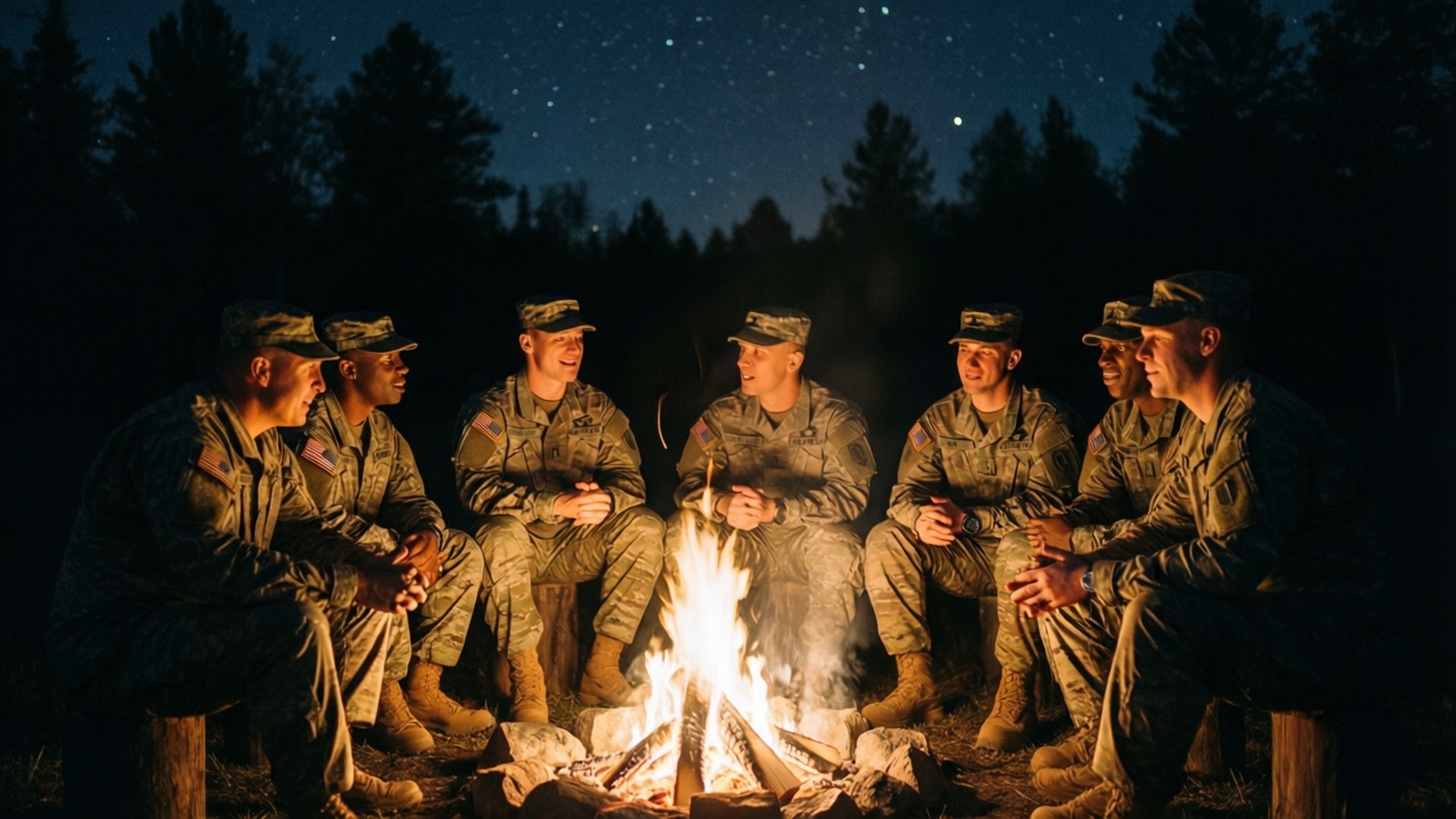 Campfire Brotherhood by Wallpapers.art Studio