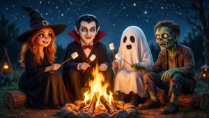 Campfire Halloween Friends