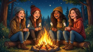Campfire Laughs in the Forest