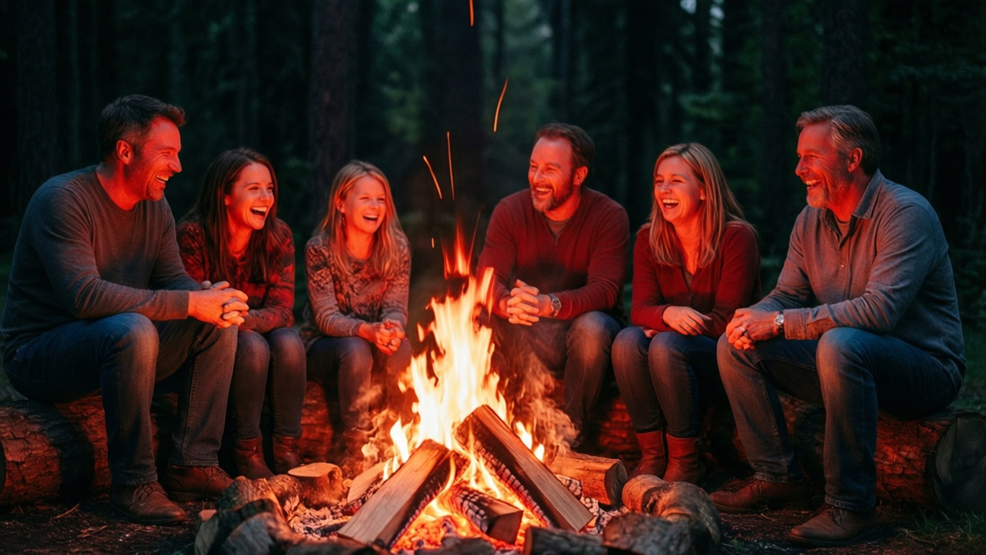 Campfire Laughter by Wallpapers.art Studio